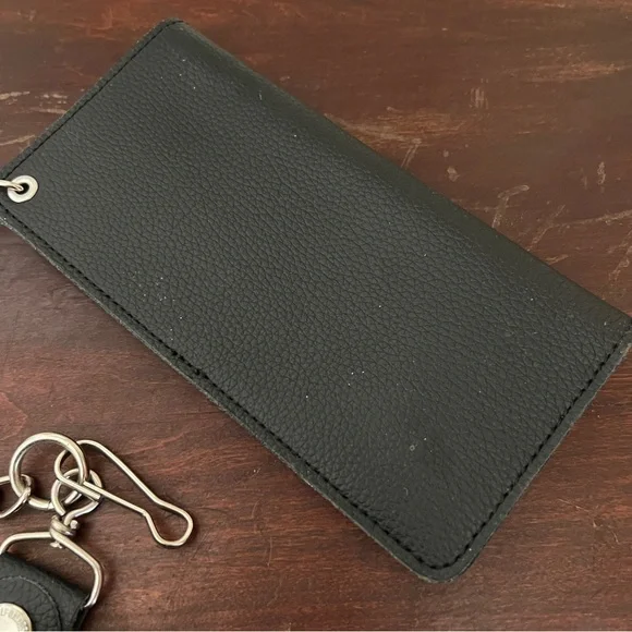 Harley Davidson Black Leather Chain Long Wallet - Picture 7 of 12